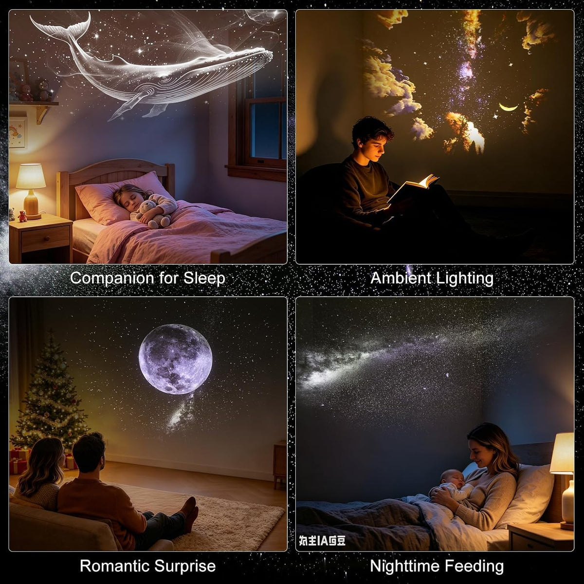 Projecteur Galaxie 2-en-1 Pour Plafond et Veilleuse